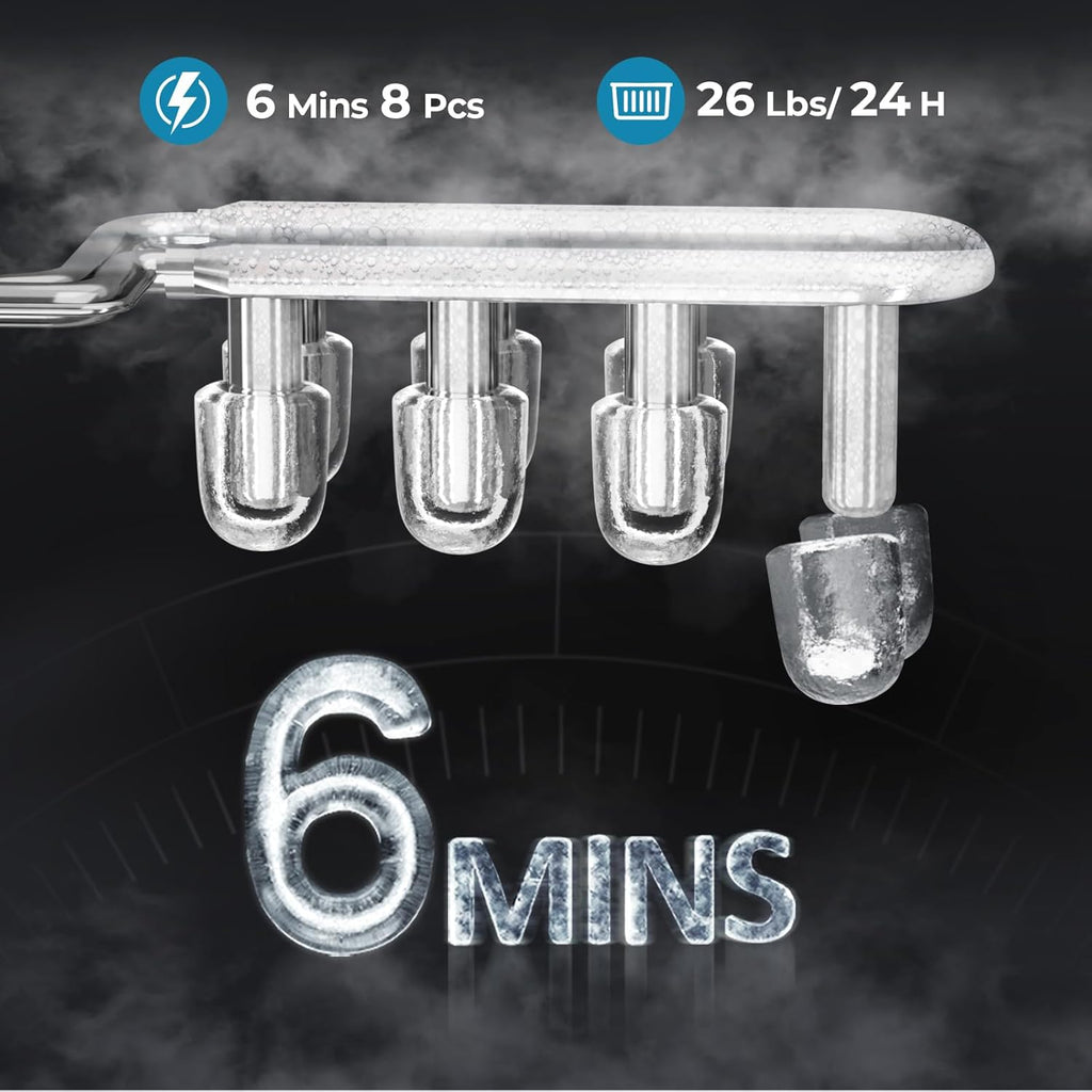 Countertop Ice Maker Machine – 26lb/Day, 2 Sizes of Ice Cubes ❄️
