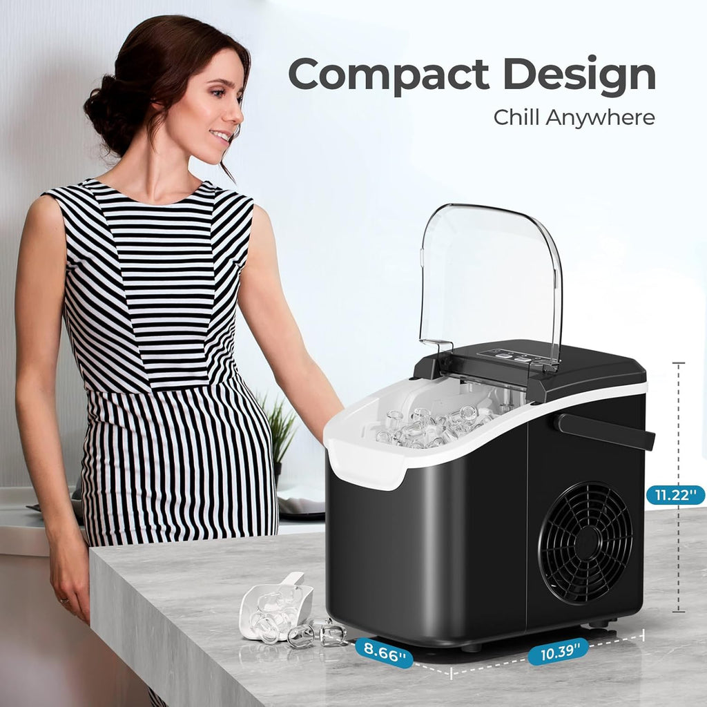 Countertop Ice Maker Machine – 26lb/Day, 2 Sizes of Ice Cubes ❄️