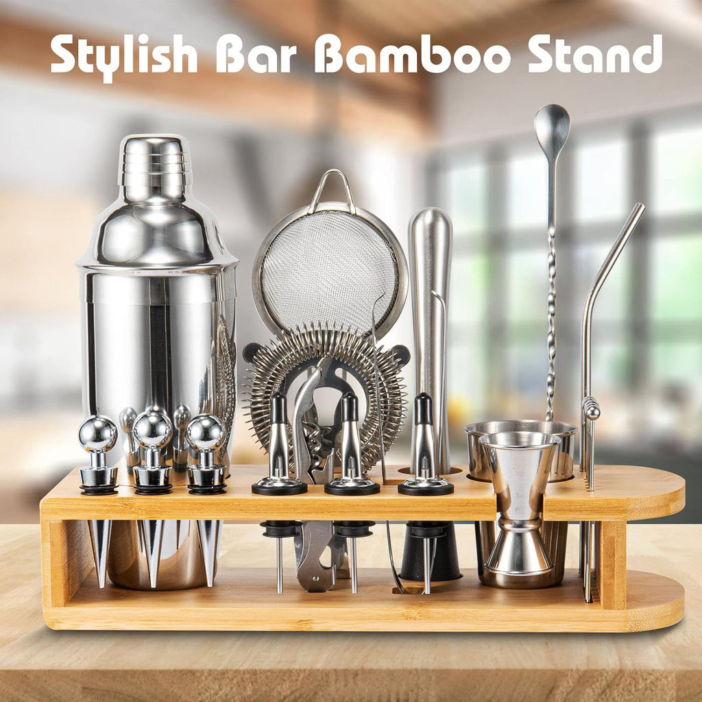 26-Piece Cocktail Shaker Set with Bamboo Stand 🍸